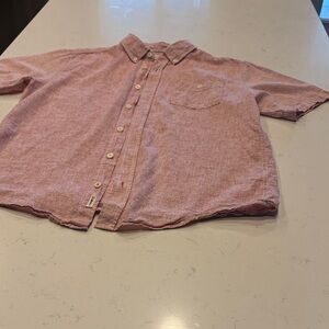 Weatherproof Vintage Pink Linen Button-Up Shirt